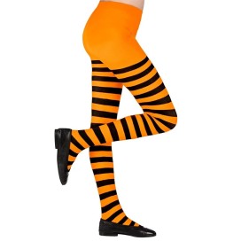 Pantys Rayas Negras/Naranjas Infantiles